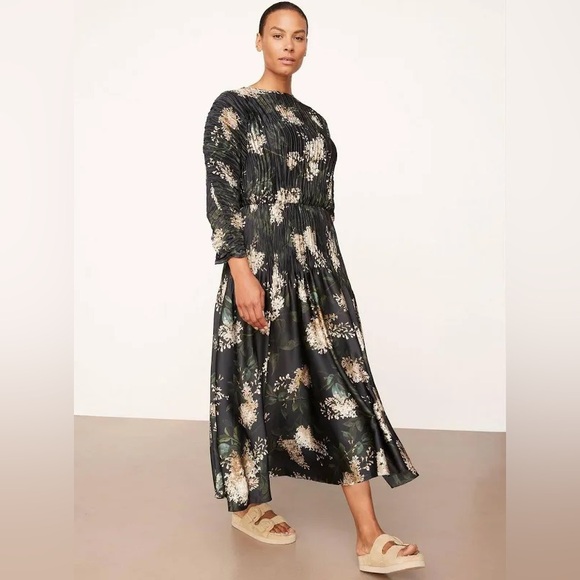 Vince Lilac Micro Pleated Boat Neck Dress - Picture 5 of 5